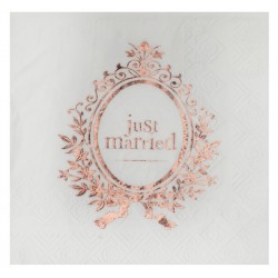 SERVIETTES JUST MARRIED ROSE GOLD