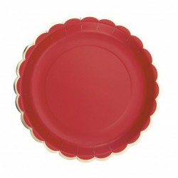 ASSIETTES X8 ROUGE/OR