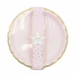 ASSIETTES X8 ROSE/OR