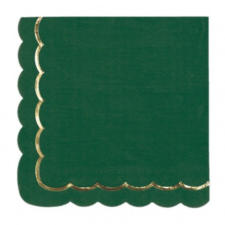 SERVIETTES X16 VERT SAPIN/OR