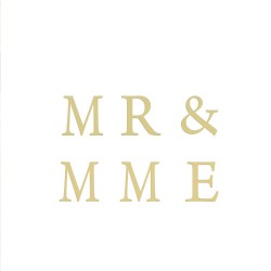 STICKERS LETTRE DOREES MR & MME