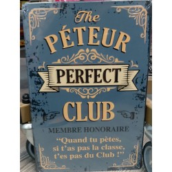 PLAQUE METAL CLUB PETEUR