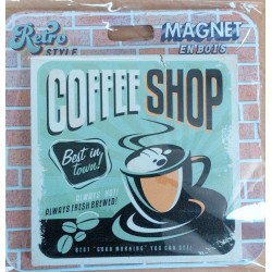 MAGNET EN BOIS RETRO COFFEE SHOP