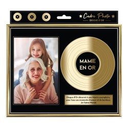 CADRE PHOTO DISQUE D'OR MAMIE