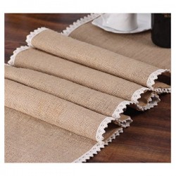 CHEMIN JUTE BORDURE DENTELLE