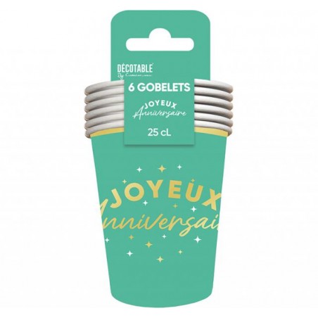 GOBELETS X6  VERT MENTHE