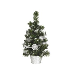 SAPIN DECORE ARGENT 40 CM