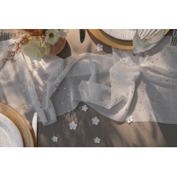 CHEMIN BUBBLES BLANC