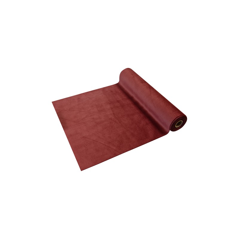 CHEMIN DE TABLE VELOURS ROUGE