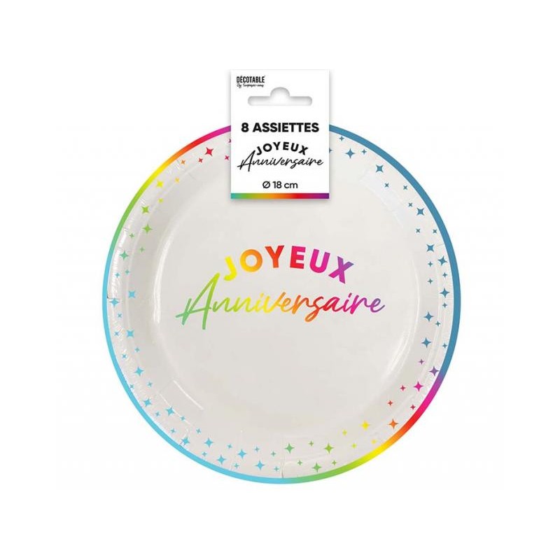 ASSIETTES X8 18CM MULTI