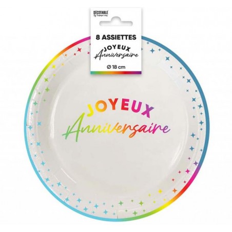 ASSIETTES X8 18CM MULTI