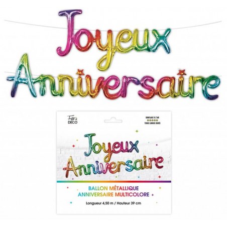 BALLONS JOYEUX ANNIVERSAIRE MULTI