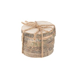 6 RONDINS DE BOIS 9.5 CM
