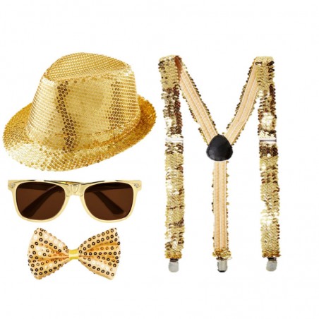 SET DE 4 PIECES SEQUINS OR