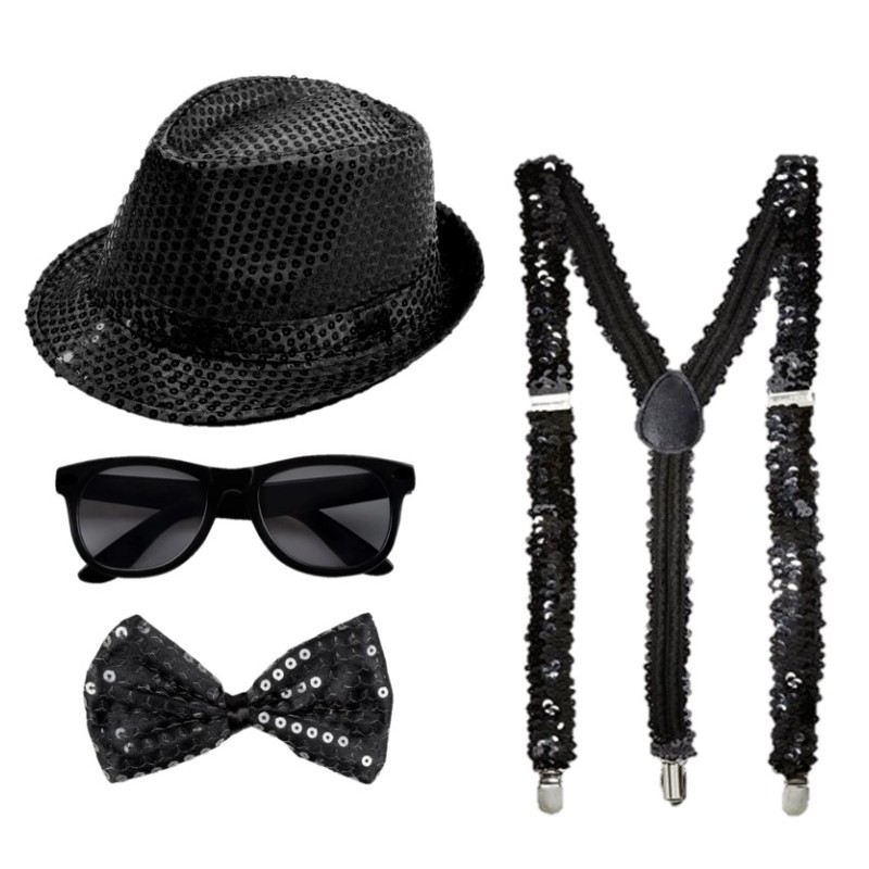SET DE 4 PIECES SEQUINS NOIR