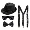 SET DE 4 PIECES SEQUINS NOIR