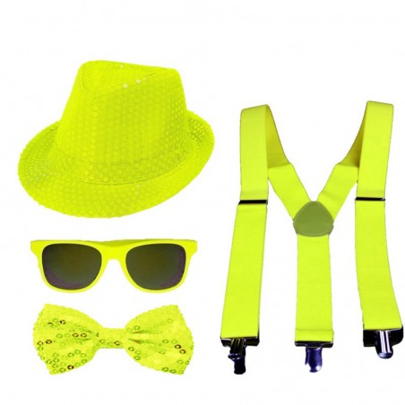 SET DE 4 PIECES SEQUINS JAUNE