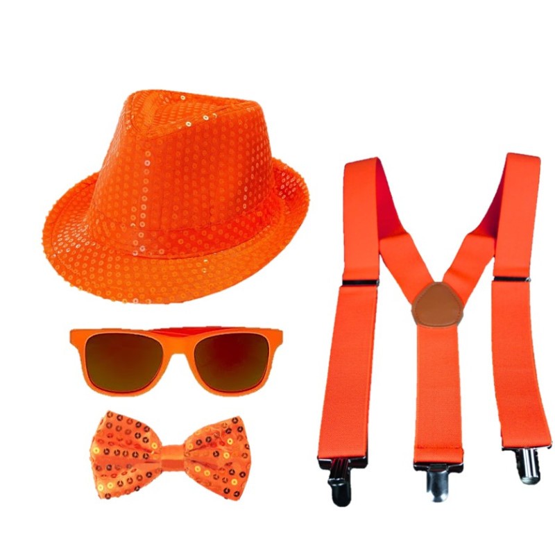 SET DE 4 PIECES SEQUINS ORANGE