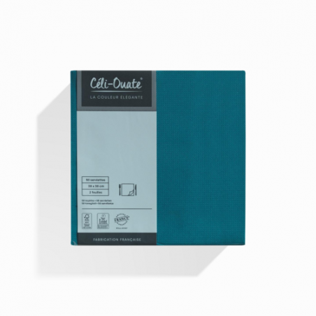 Serviettes celi ouate x50 Bleu Canard