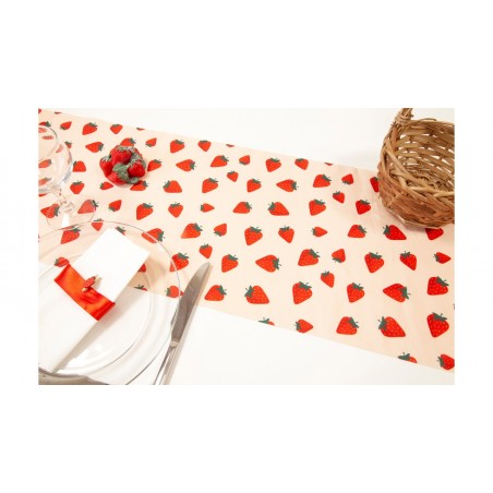 CHEMIN DE TABLE FRAISES 4M