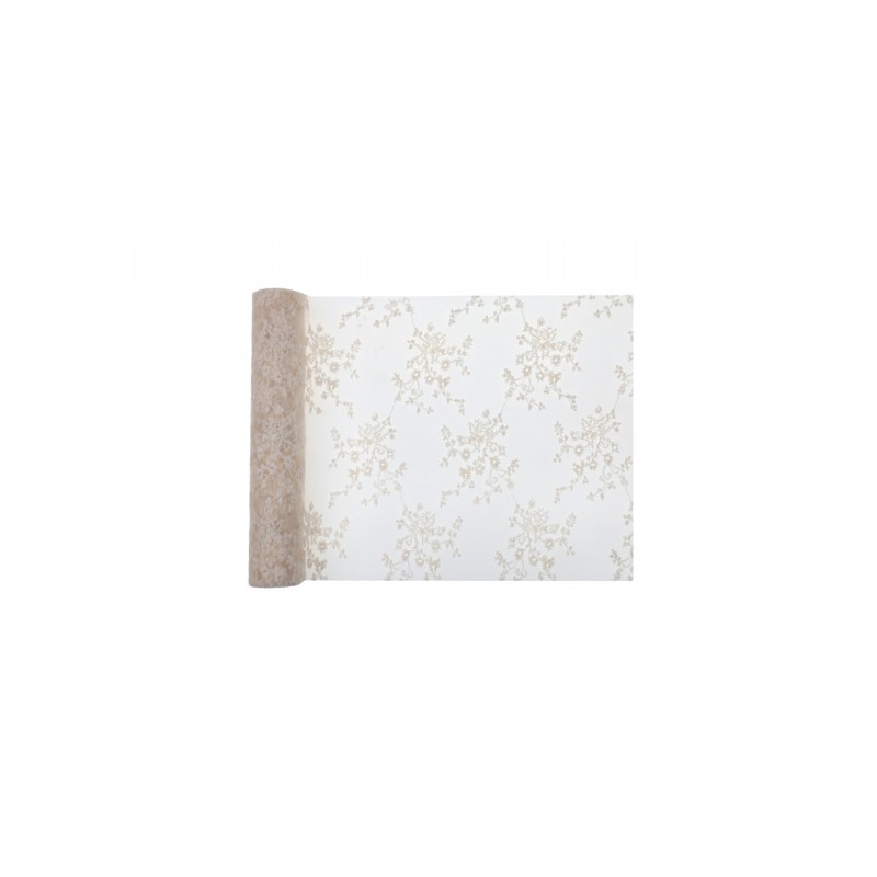 Chemin de table fleurs brodées