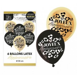 6 BALLONS LEOPARD