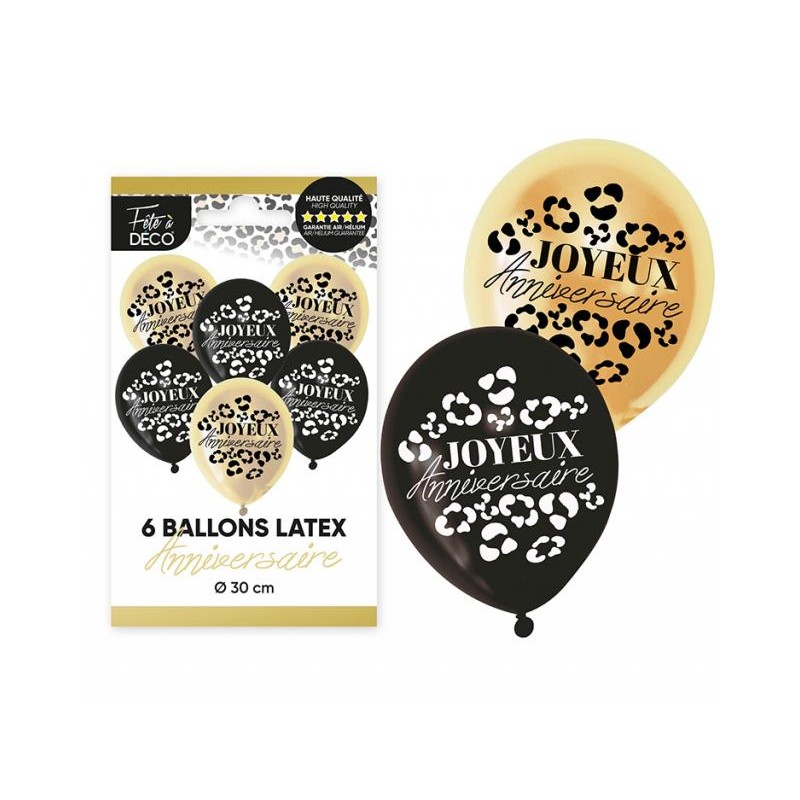 6 BALLONS LEOPARD