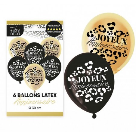 6 BALLONS LEOPARD