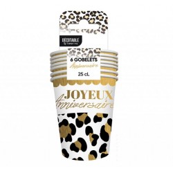 6 GOBELETS LEOPARD