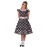 ANNEE 50 A POIS ROSES LONGUES TAILLE S