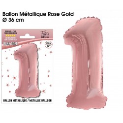BALLONS 36CM ROSE GOLD ALU 1