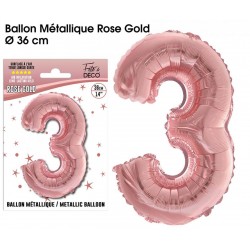 BALLONS 36CM ROSE GOLD ALU 3