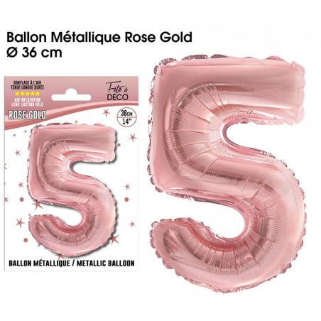 BALLONS 36CM ROSE GOLD ALU 5