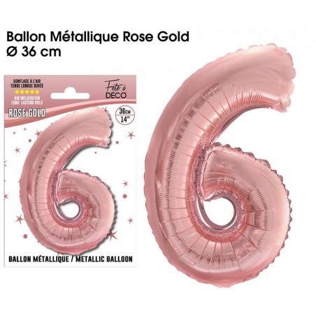 BALLONS 36CM ROSE GOLD ALU 6