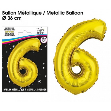 BALLONS 36CM OR ALU 6