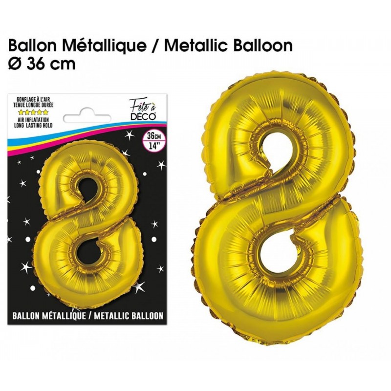 BALLONS 36CM OR ALU 8