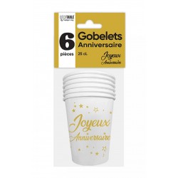 GOBELETS OR 25CL X6